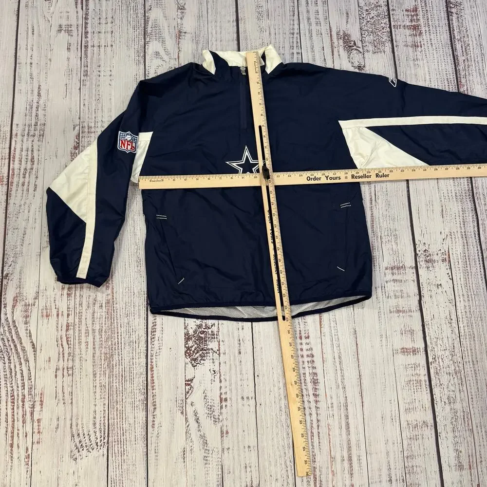 Reebok NFL Dallas Cowboys Youth Windbreaker 1/4 Zip Navy Boys M
